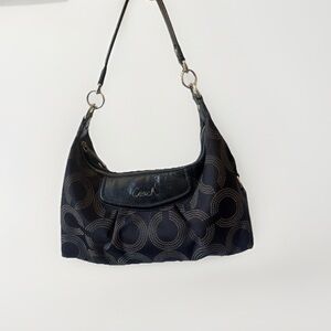 Coach Black Signature Ashley Dotted Shoulder Bag